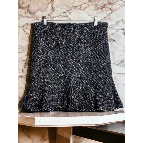 NWT - Theory Blue Multi Autumn Tweed Diag Zip Skirt Size: 10 - Picture 2 of 8